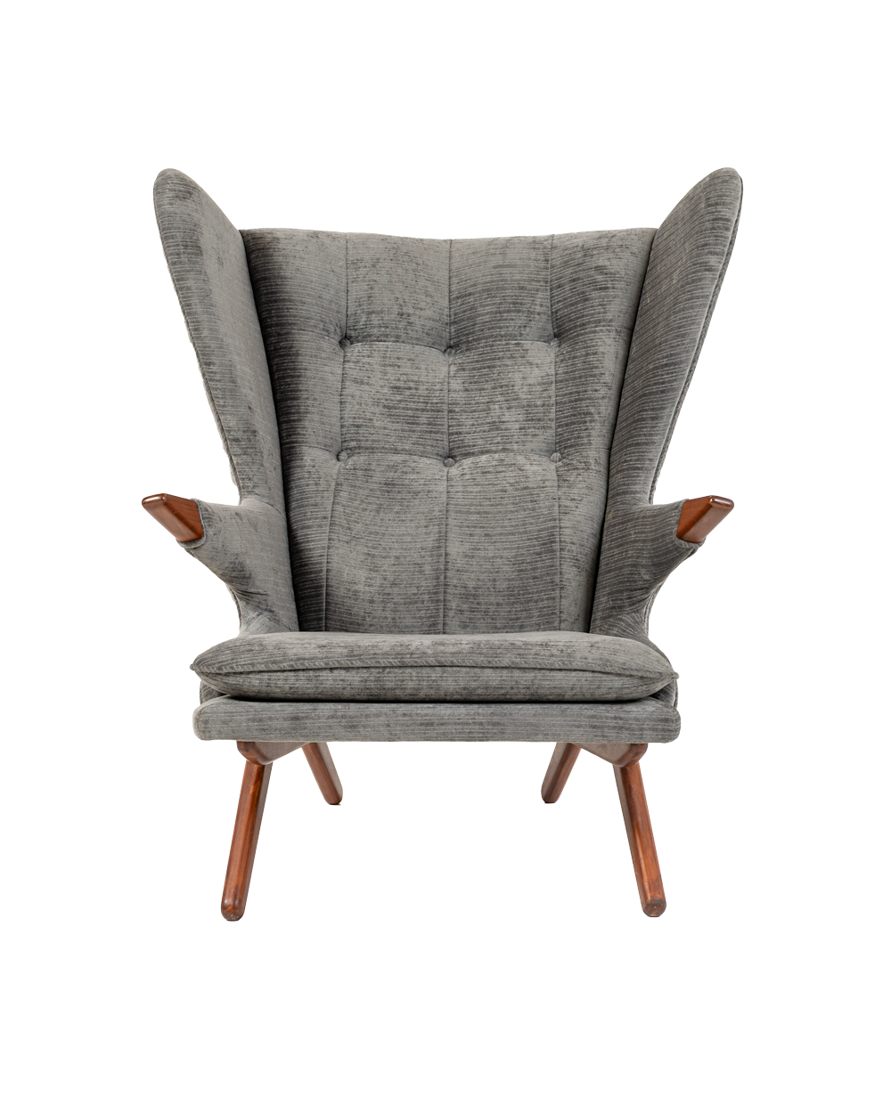 Svend Skipper for Skippers Møbler Model 91 Easy Chair in Grey Stripe Velvet