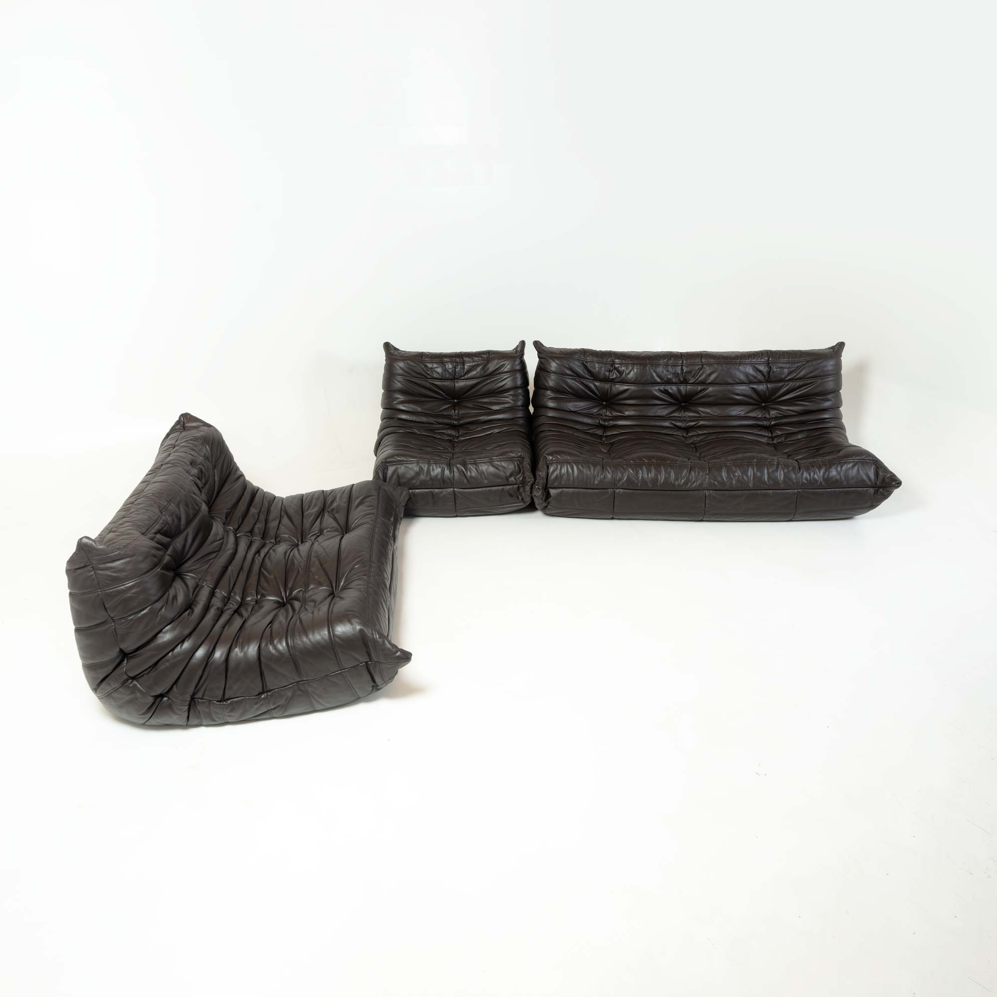 Michel Ducaroys Togo Loveseat in Original Chocolate Leather