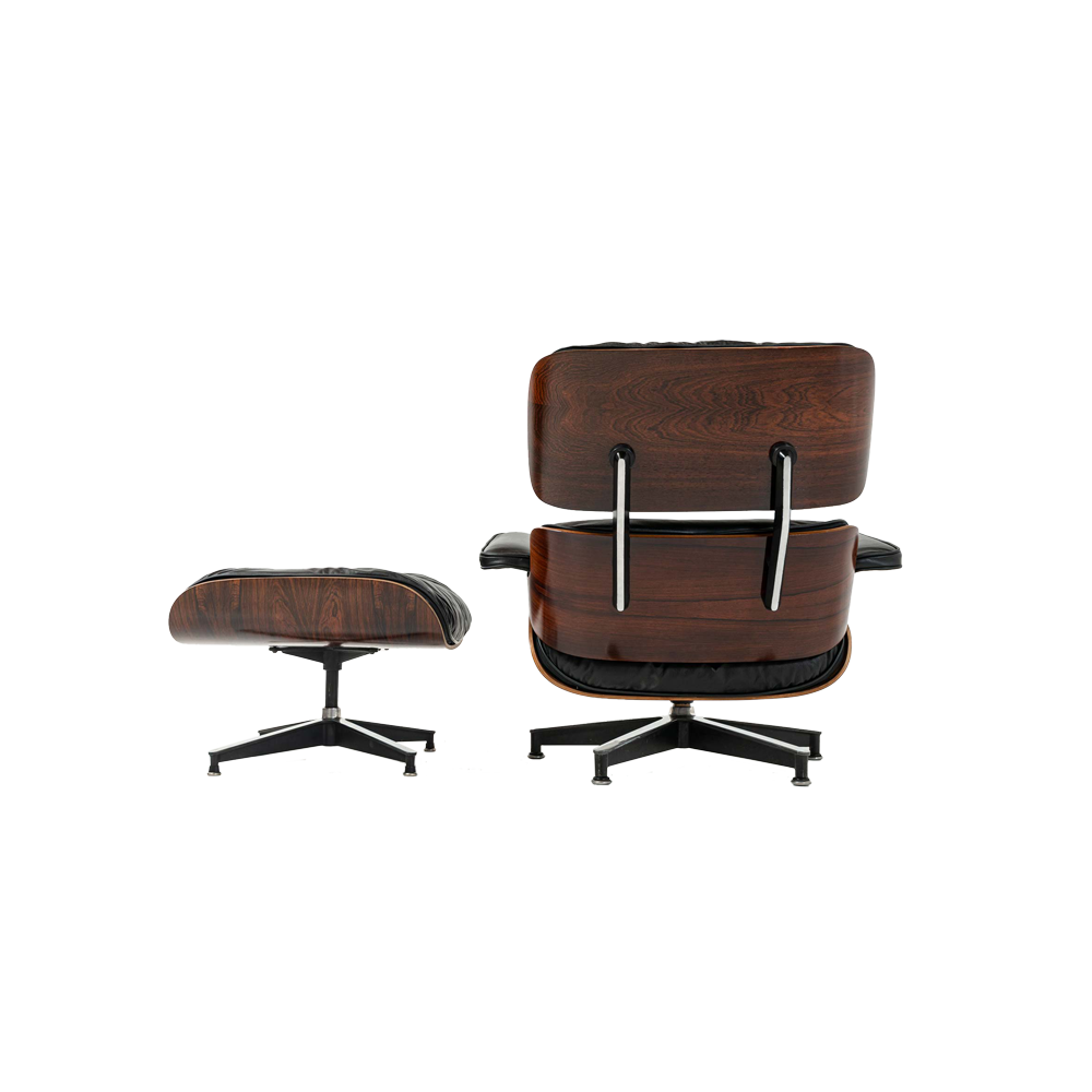 First Generation 1956-1959 Eames Lounge Chair 670 and Boot glide Ottoman 671