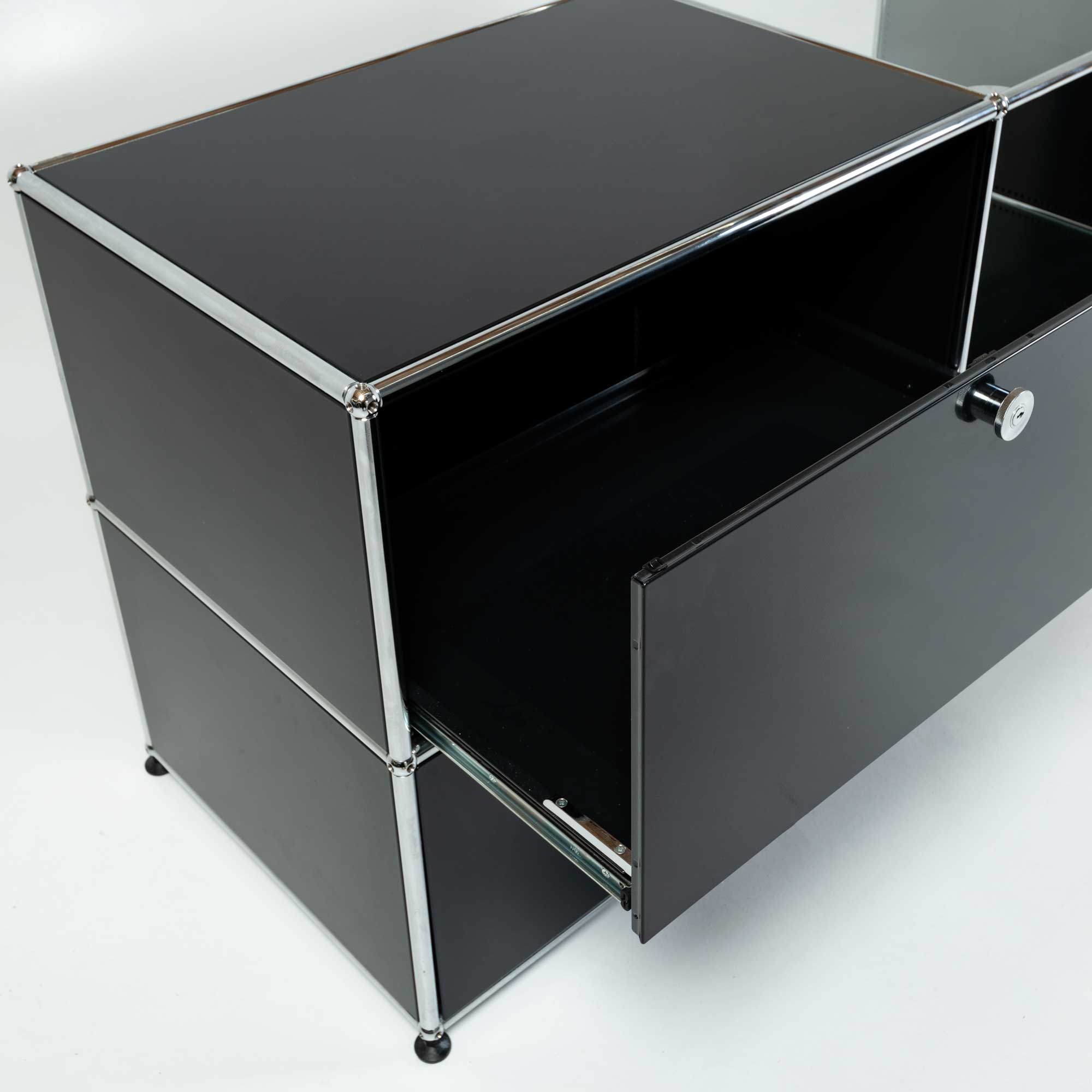 USM Haller Modular System Credenza in Graphite Black