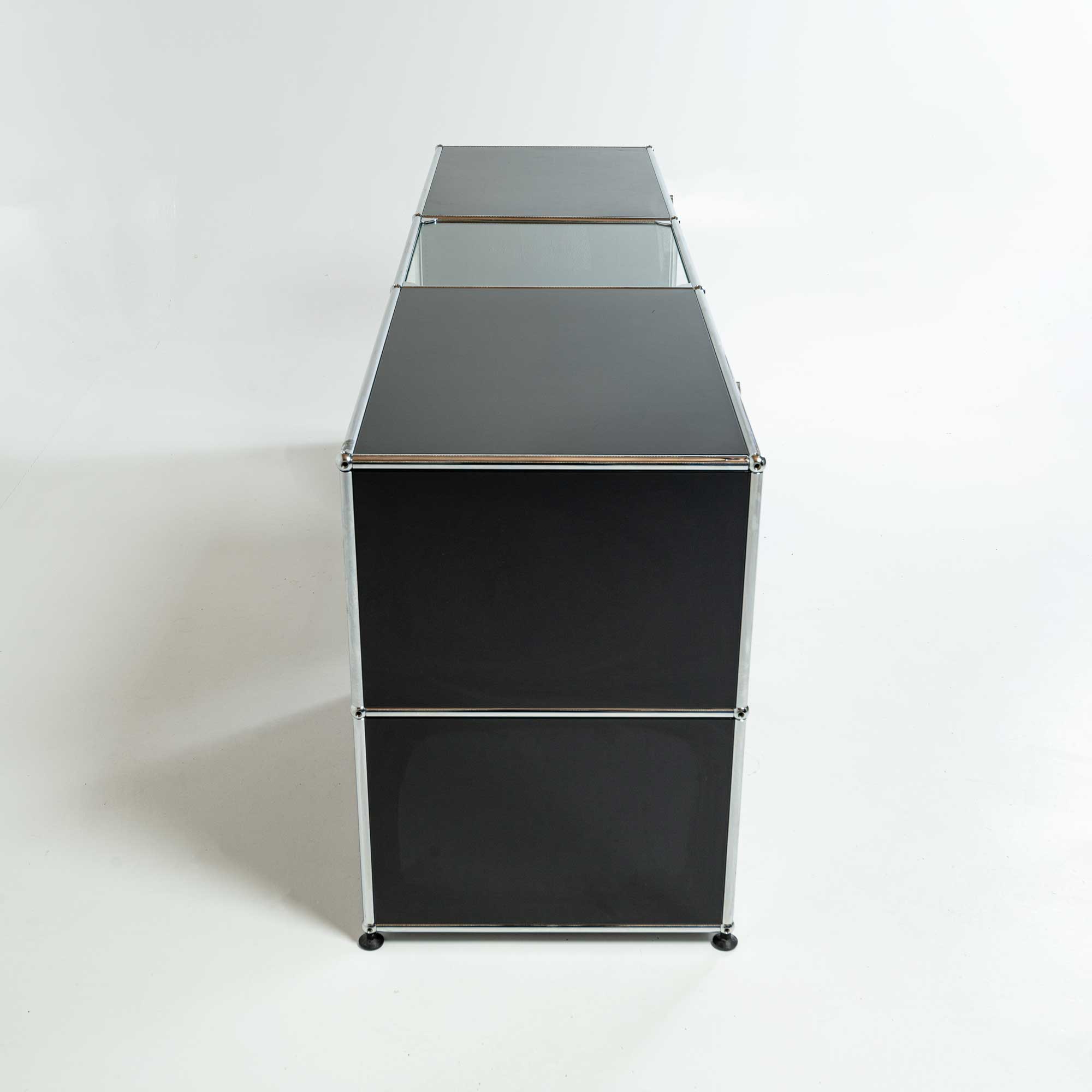 USM Haller Modular System Credenza in Graphite Black