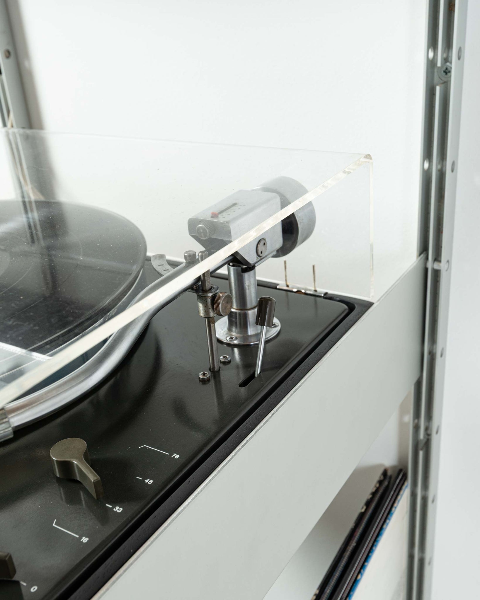 Dieter Rams for Braun Black Wall Mount Stereo System "Wandanlage" with TG60