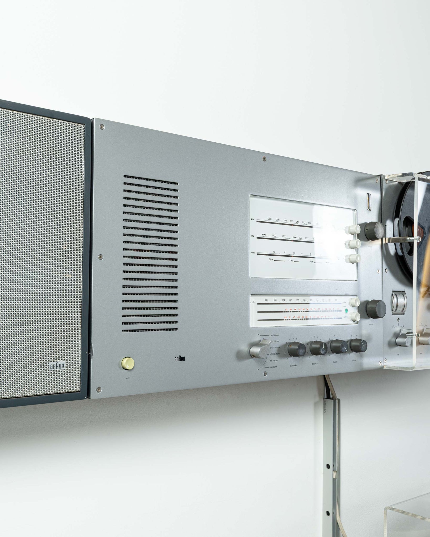 Dieter Rams for Braun Black Wall Mount Stereo System "Wandanlage" with TG60