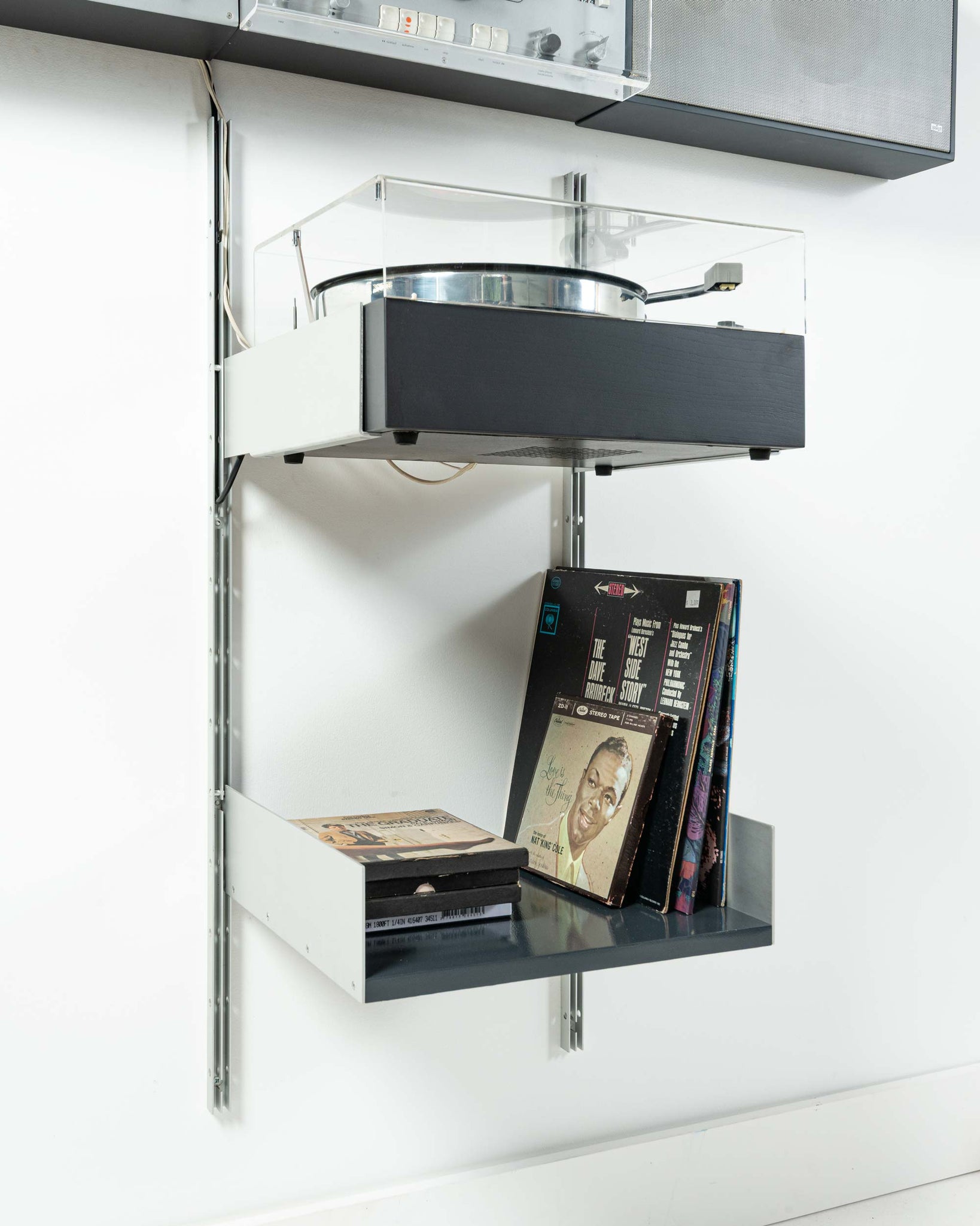 Dieter Rams for Braun Black Wall Mount Stereo System "Wandanlage" with TG60
