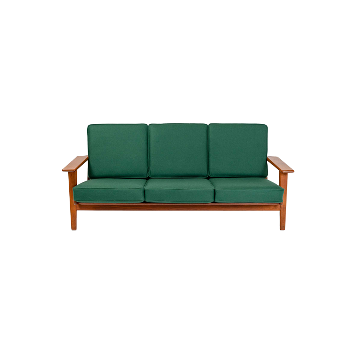 Wegner for Getama Three Seater Sofa in Teak, Model GE 290