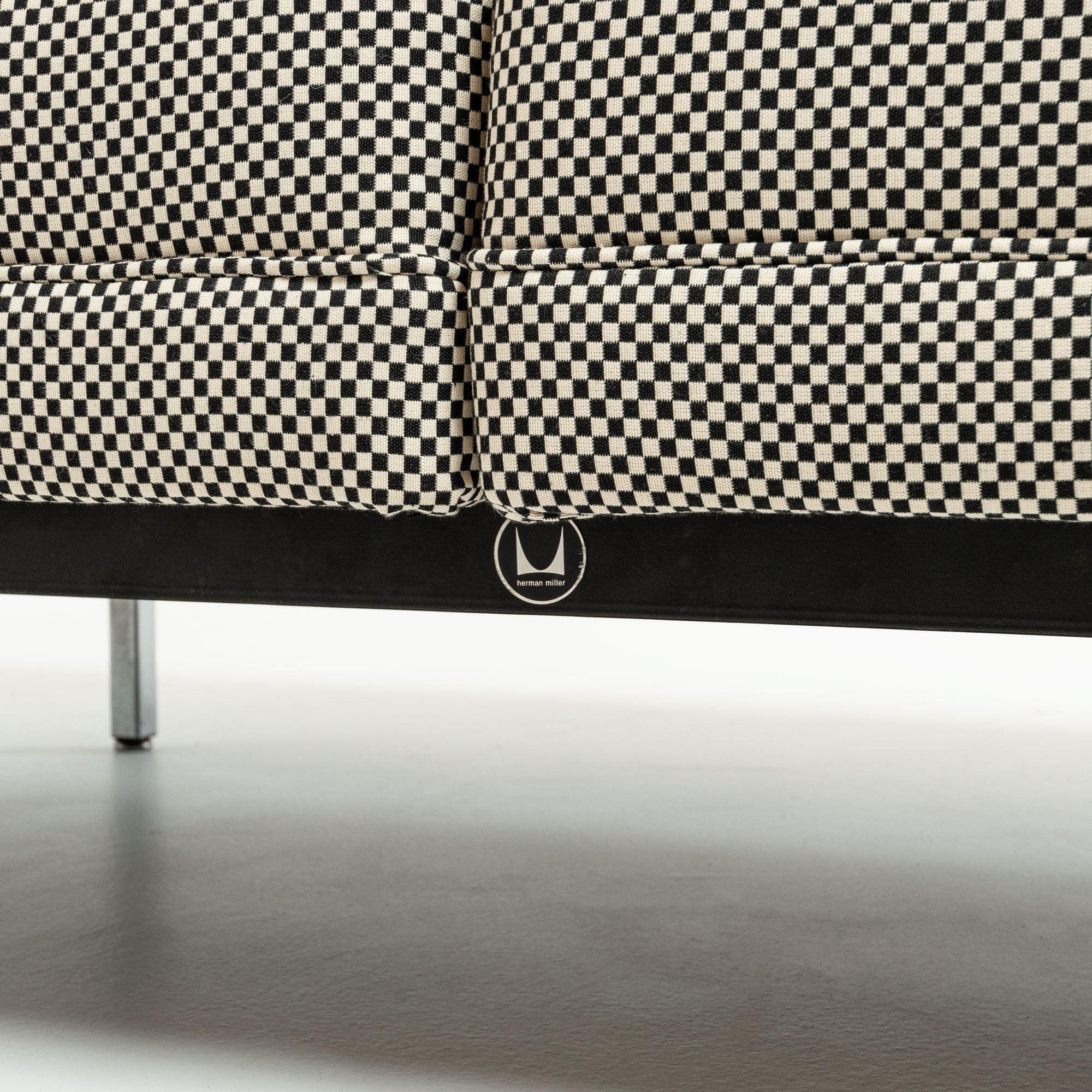 George Nelson Modular Seating System Bench in Alexander Girard Checker Fabric