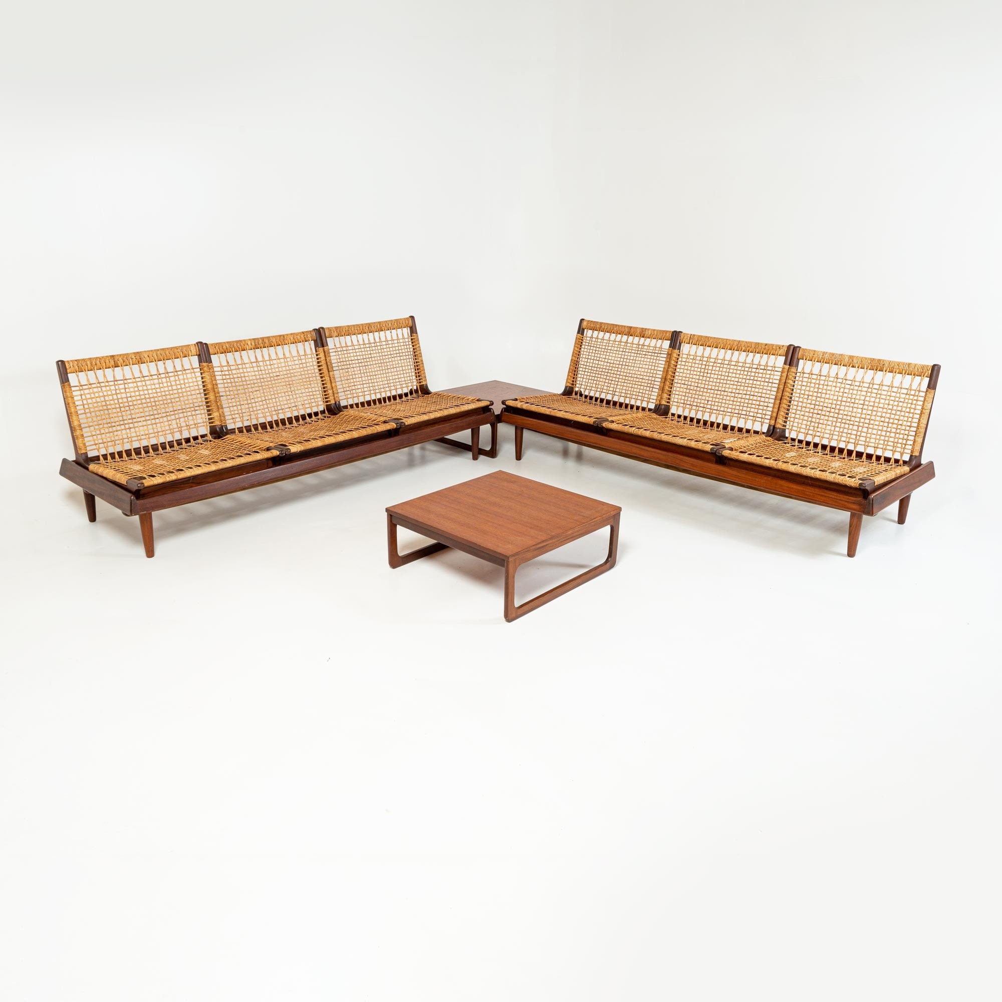 Hans Olsen for Bramin Sectional Sofa Tv161 in Cane and Afromosia